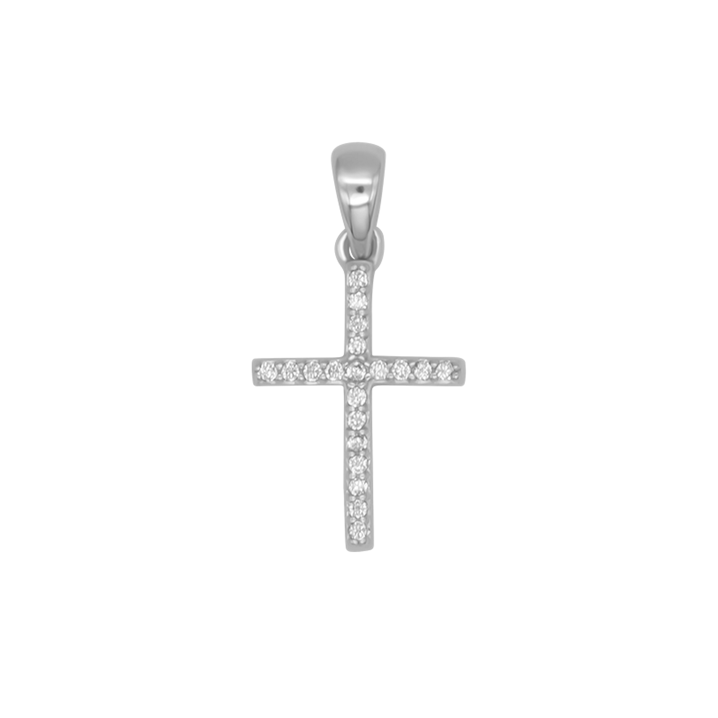 PENDENTIF CROIX - ZIRCONIA ET ARGENT