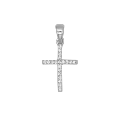 PENDENTIF CROIX - ZIRCONIA ET ARGENT