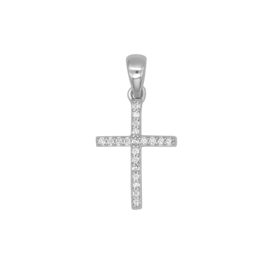 PENDENTIF CROIX - ZIRCONIA ET ARGENT