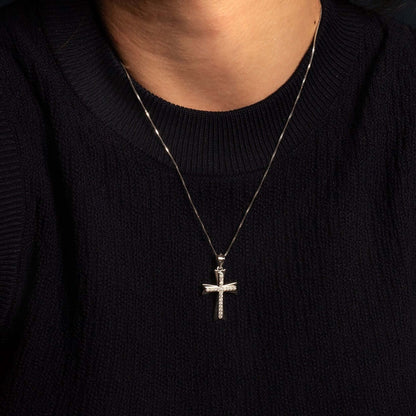 PENDENTIF CROIX - ARGENT ET ZIRCONS