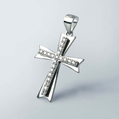 PENDENTIF CROIX - ARGENT ET ZIRCONS