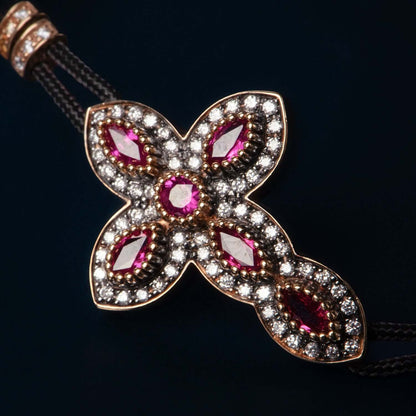 CROIX - CHRÉTIEN BRACELET - OR, DIAMONDS ET RUBIES