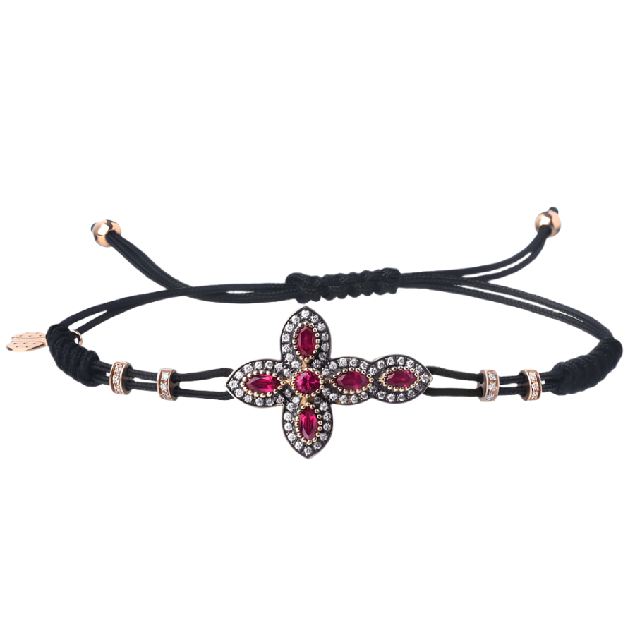 CROIX - CHRÉTIEN BRACELET - OR, DIAMONDS ET RUBIES