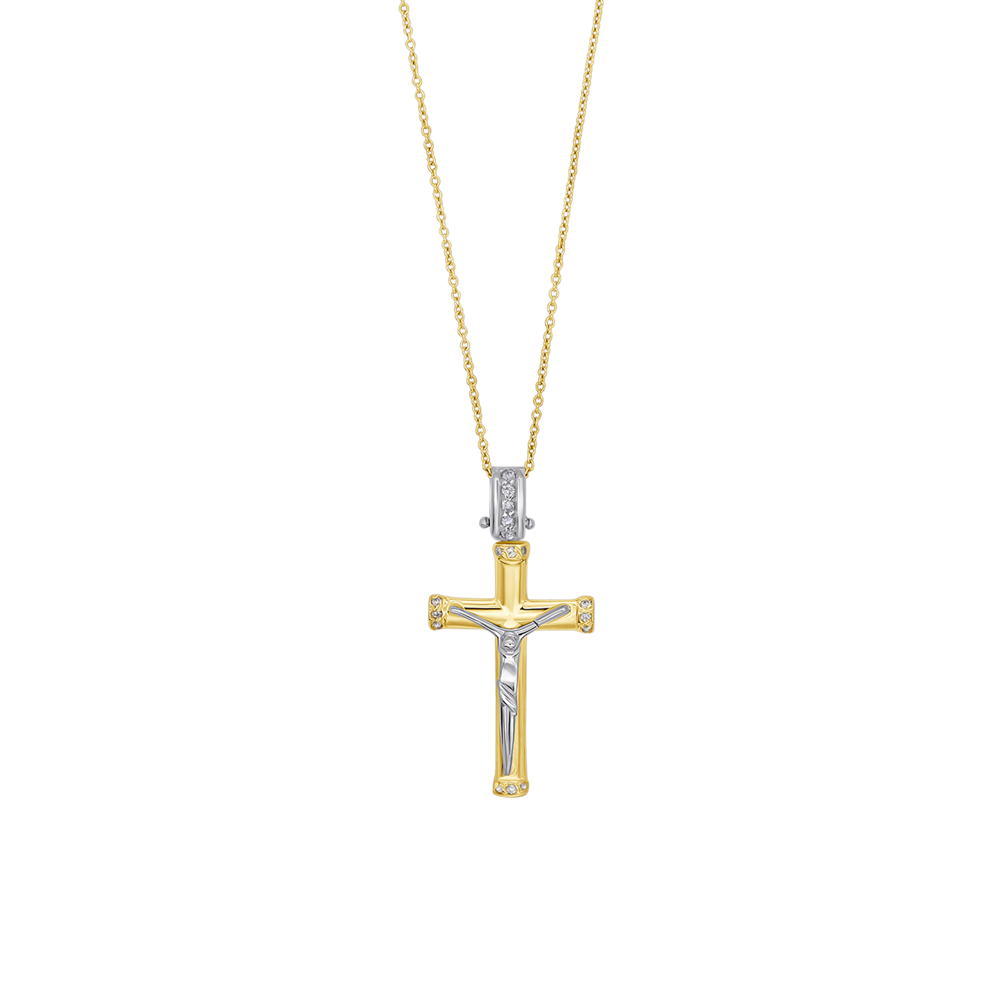 DIAMOND CRUCIFIX - COLLIER - OR