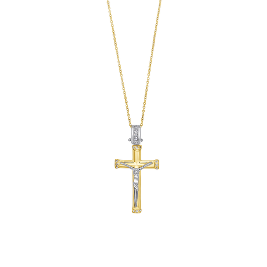 DIAMOND CRUCIFIX - COLLIER - OR
