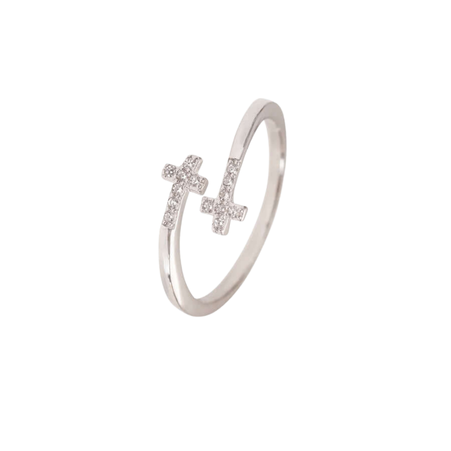 PAVÉ CROIX BAGUE - ARGENT