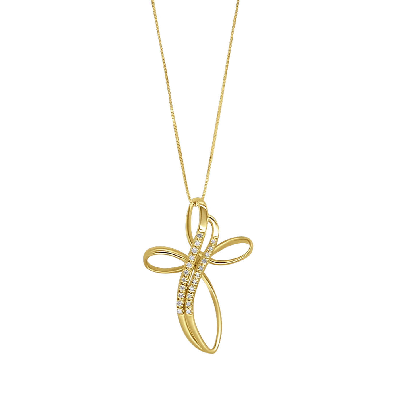 COLLIER CROIX - DIAMONDS ET OR