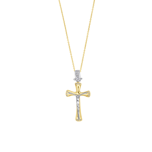 DIAMOND CRUCIFIX - COLLIER - OR