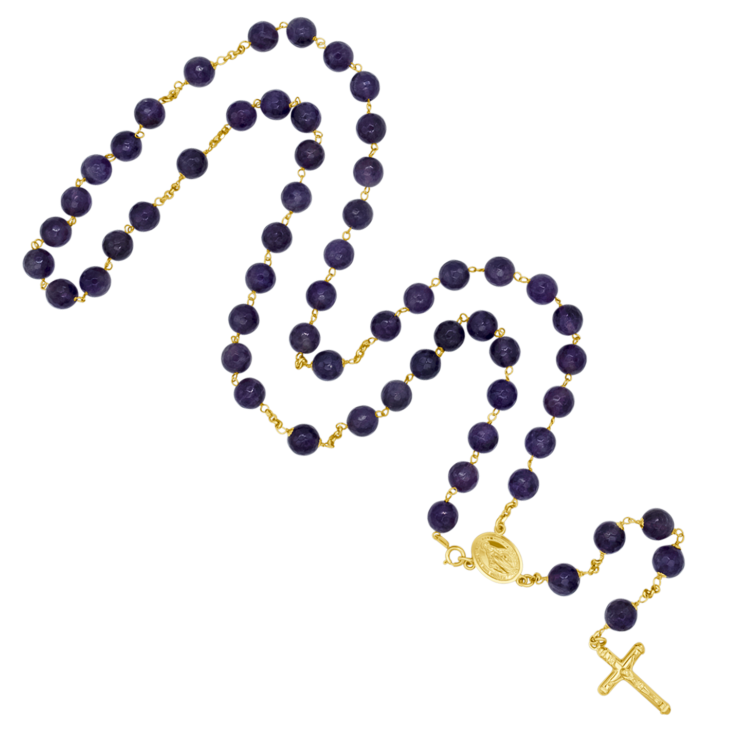 AMETHYST GRAINS DE CHAPELET - OR