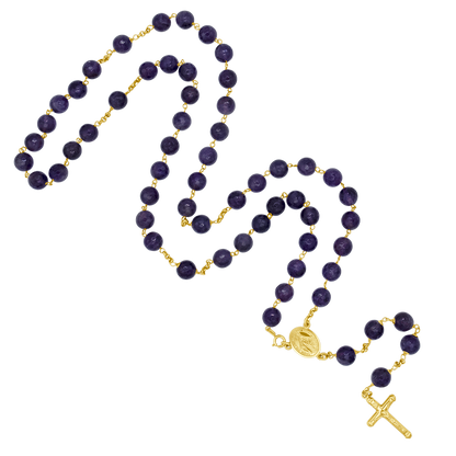 AMETHYST GRAINS DE CHAPELET - OR