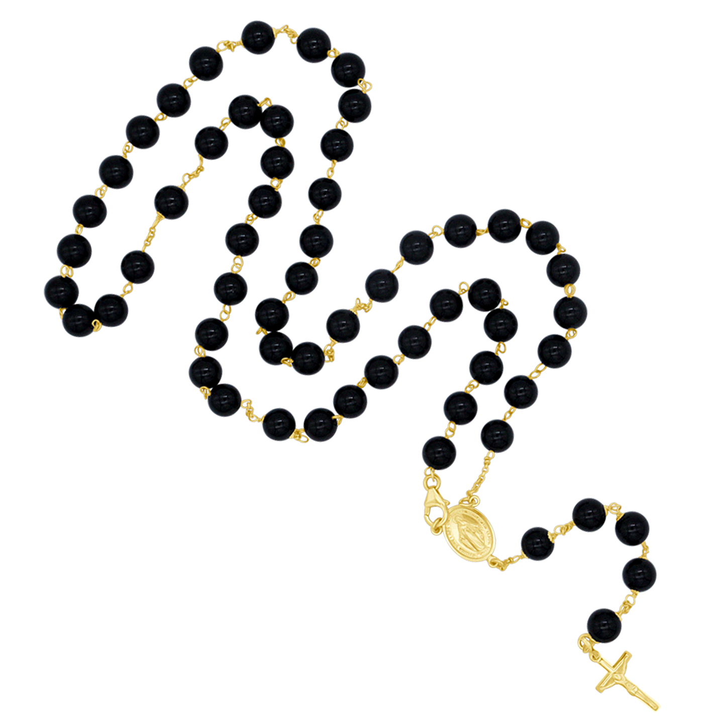 ONYX GRAINS DE CHAPELET - OR