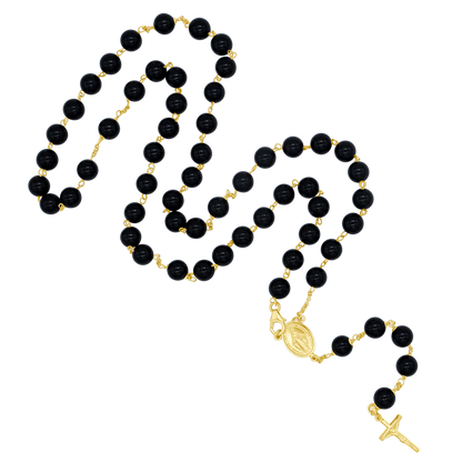 ONYX GRAINS DE CHAPELET - OR
