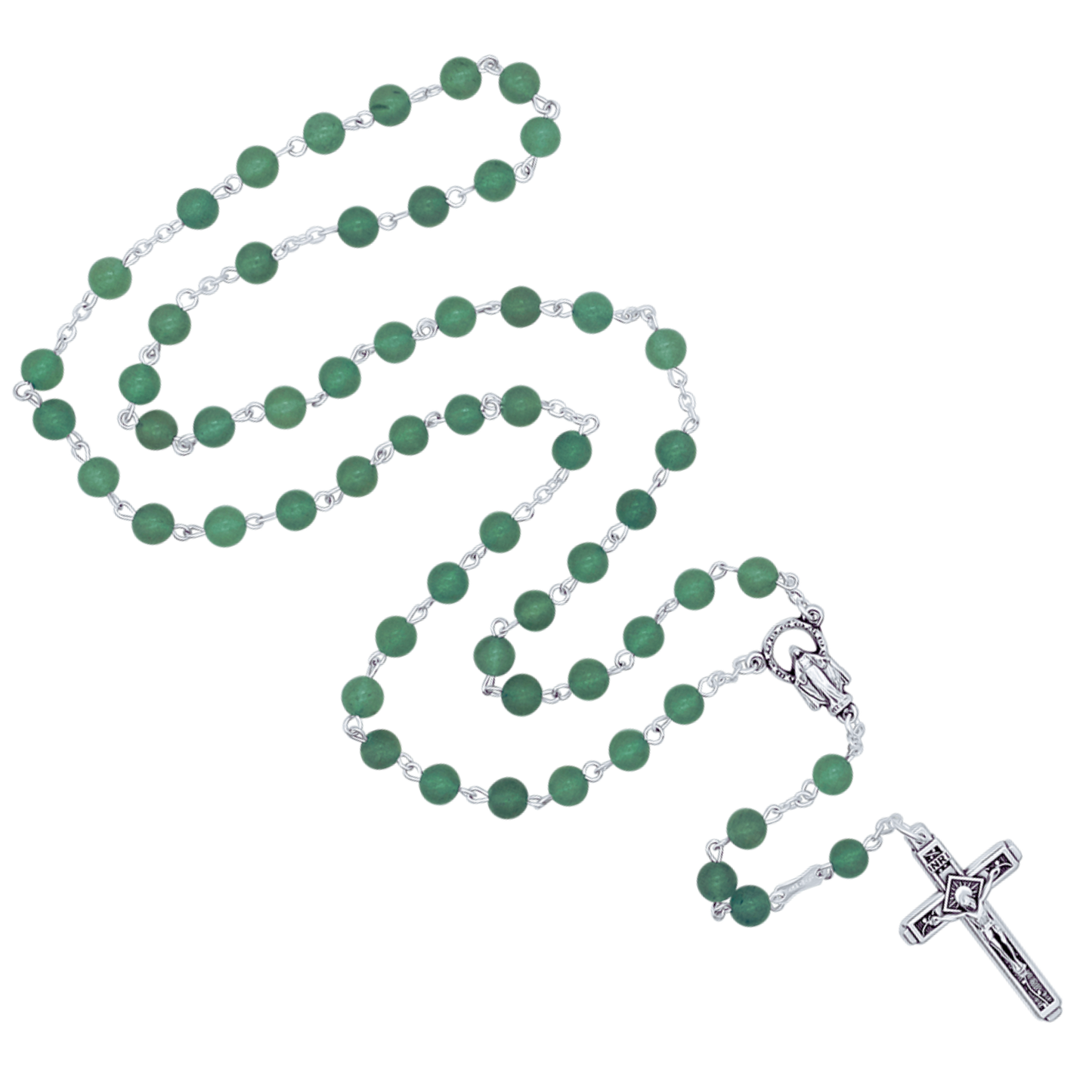 GREEN STONES CHAPELET - METAL