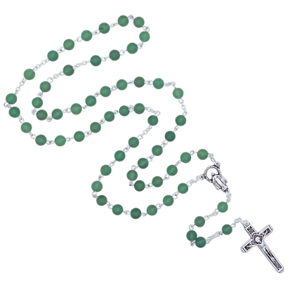 GREEN STONES CHAPELET - METAL