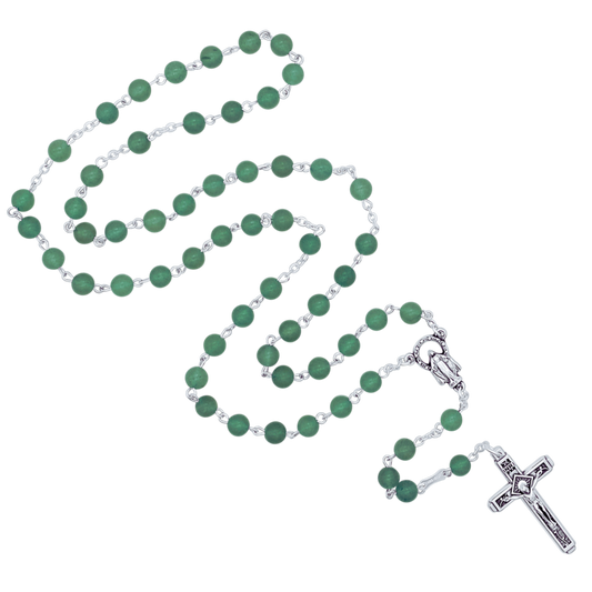 GREEN STONES CHAPELET - METAL