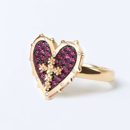 CŒUR ET CROIX - BAGUE - OR ET DIAMONDS