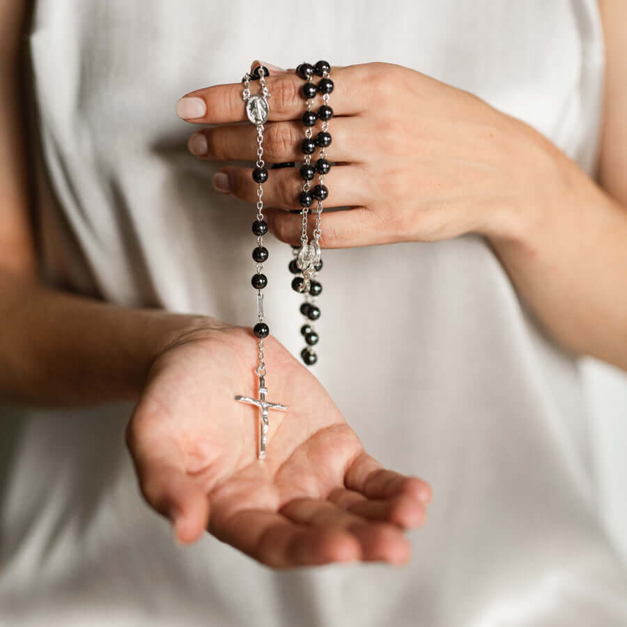 HEMATITE CHAPELET - ARGENT