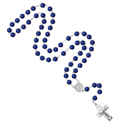 LAPIS LAZULI BEADS - CHAPELET - ARGENT