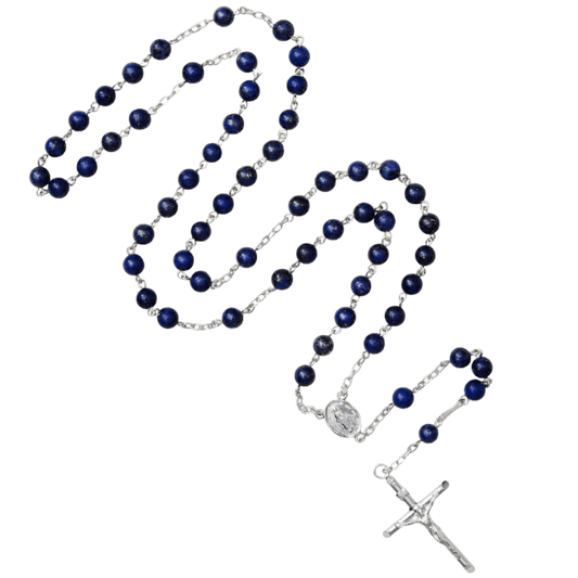 LAPIS LAZULI CHAPELET - ARGENT