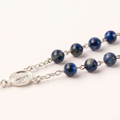 LAPIS LAZULI CHAPELET - ARGENT