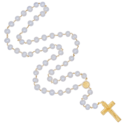 LARGE PERLE BEADS CHAPELET - VERMEIL ARGENT