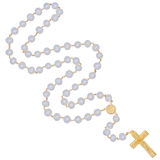 LARGE PERLE BEADS CHAPELET - VERMEIL ARGENT