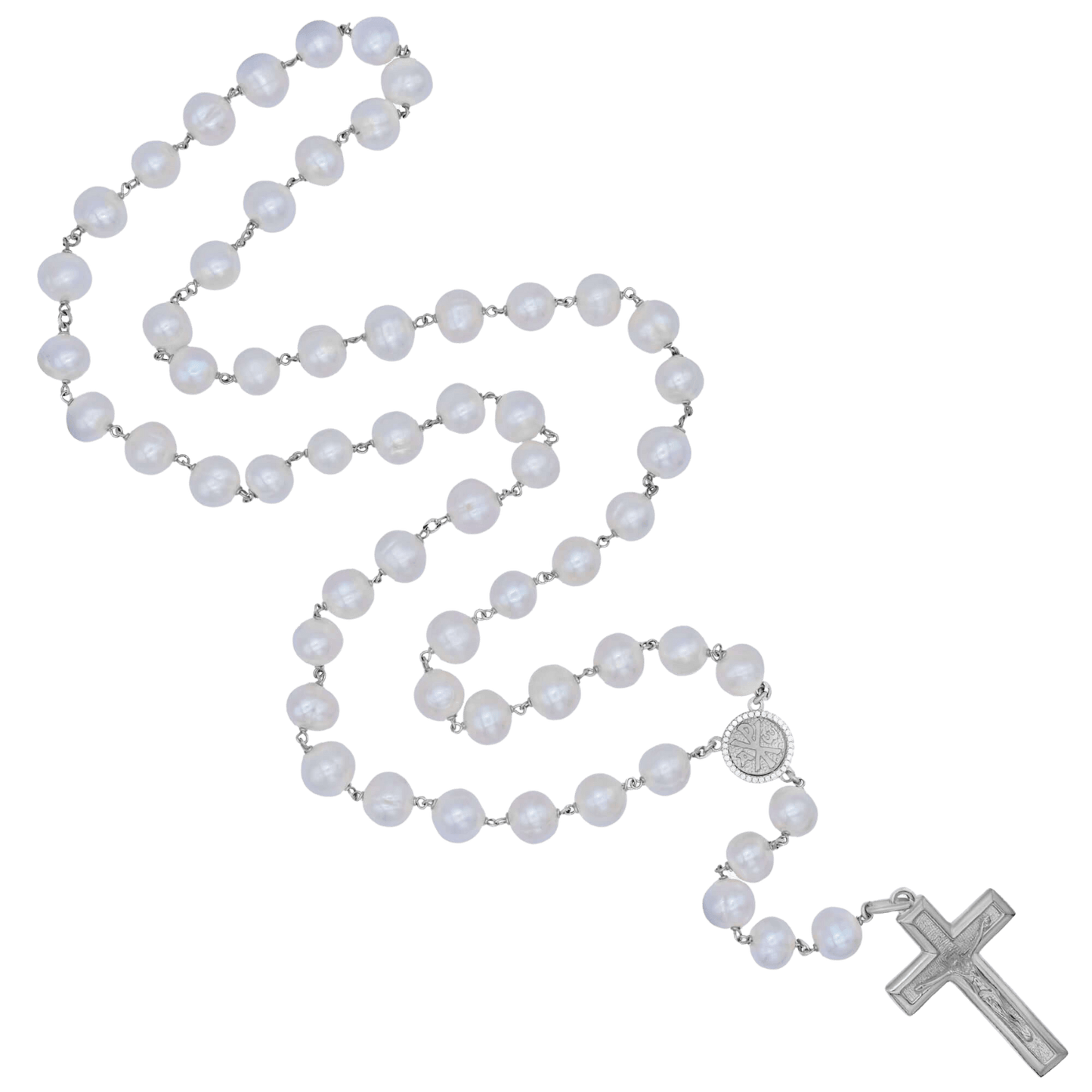 LARGE PERLE BEADS CHAPELET - ARGENT