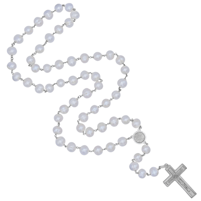 LARGE PERLE BEADS CHAPELET - ARGENT