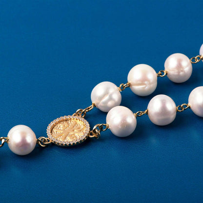 LARGE PERLE BEADS CHAPELET - VERMEIL ARGENT