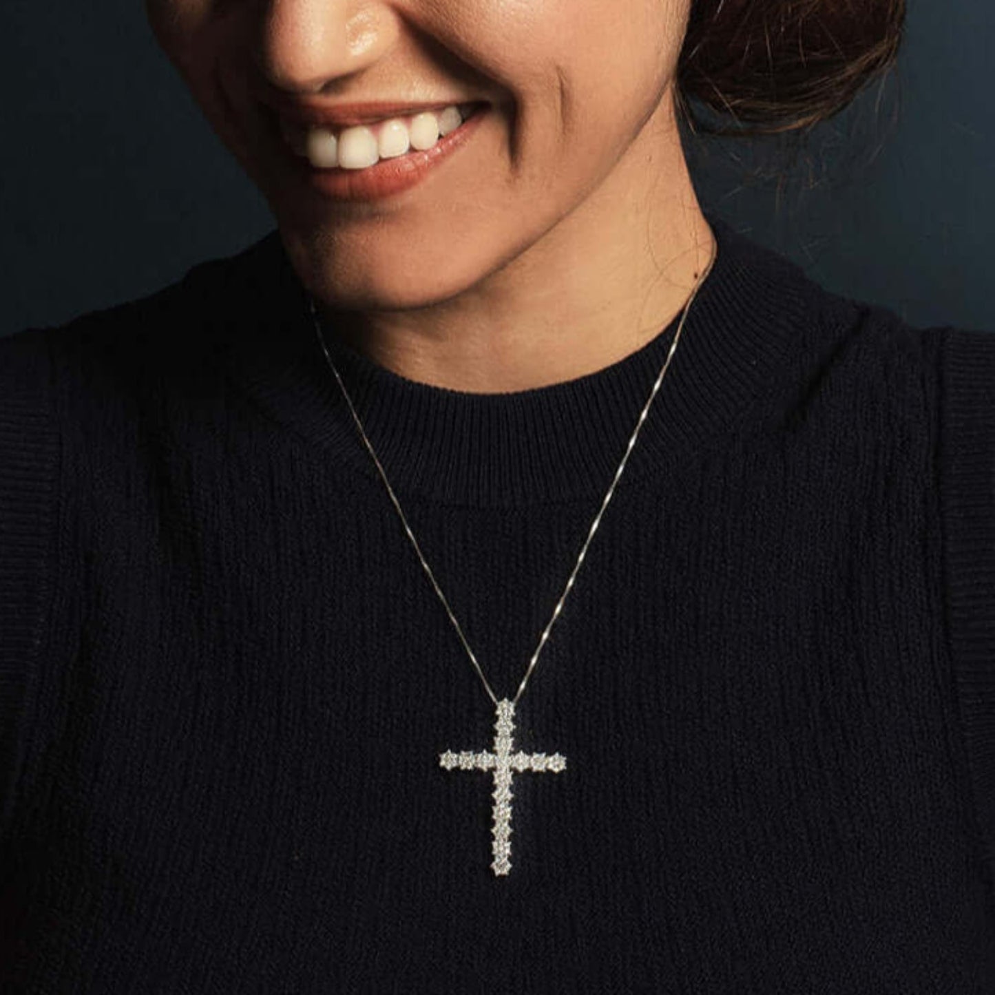 PENDENTIF CROIX - ARGENT ET ZIRCONIA