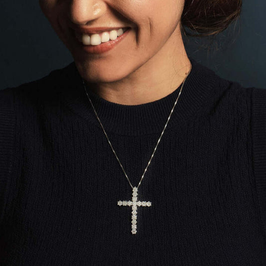 PENDENTIF CROIX - ARGENT ET ZIRCONIA
