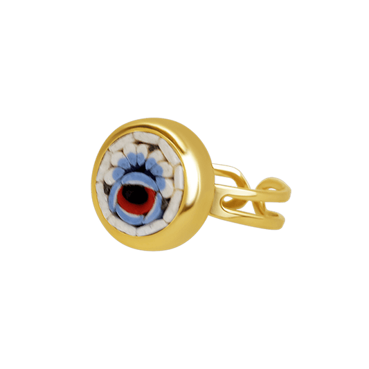 BAGUE - MICROMOSAIC BIJOUX - GOLDEN METAL