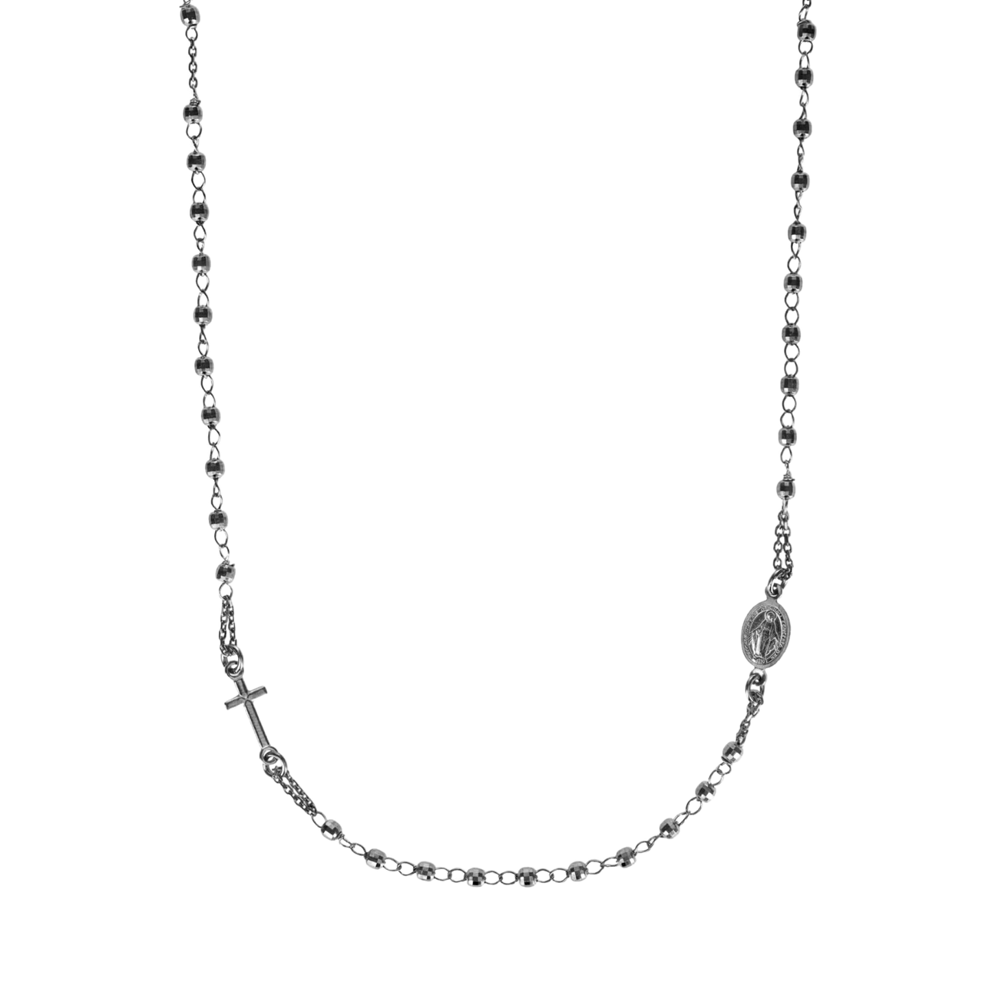 MIRACULOUS ET CROIX - COLLIER - NOIR ARGENT