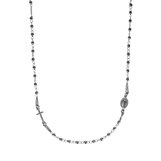 MIRACULOUS ET CROIX - COLLIER - NOIR ARGENT