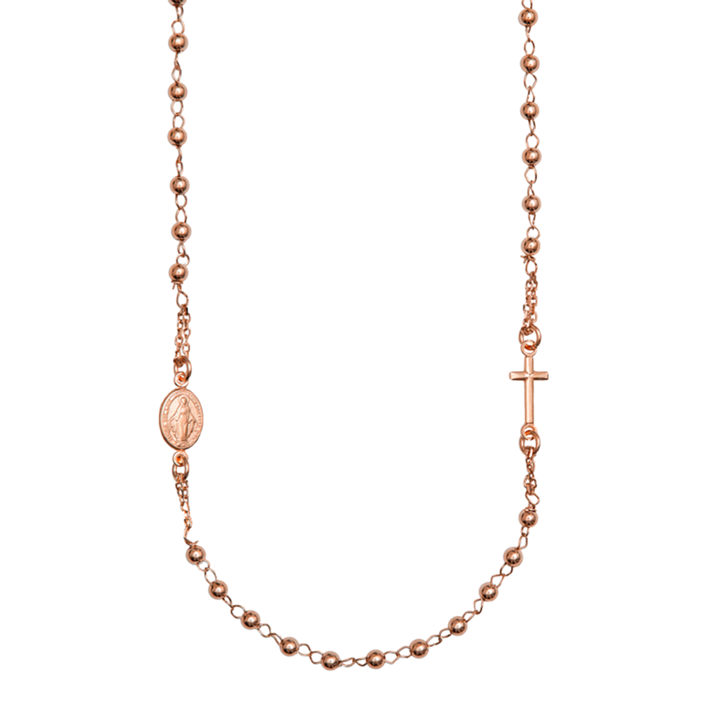 MIRACULOUS ET CROIX - COLLIER - ROSE OR