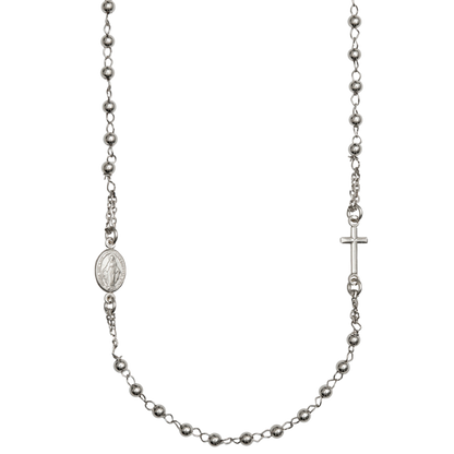MIRACULOUS ET CROIX - COLLIER - BLANC OR
