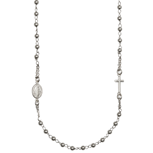 MIRACULOUS ET CROIX - COLLIER - BLANC OR