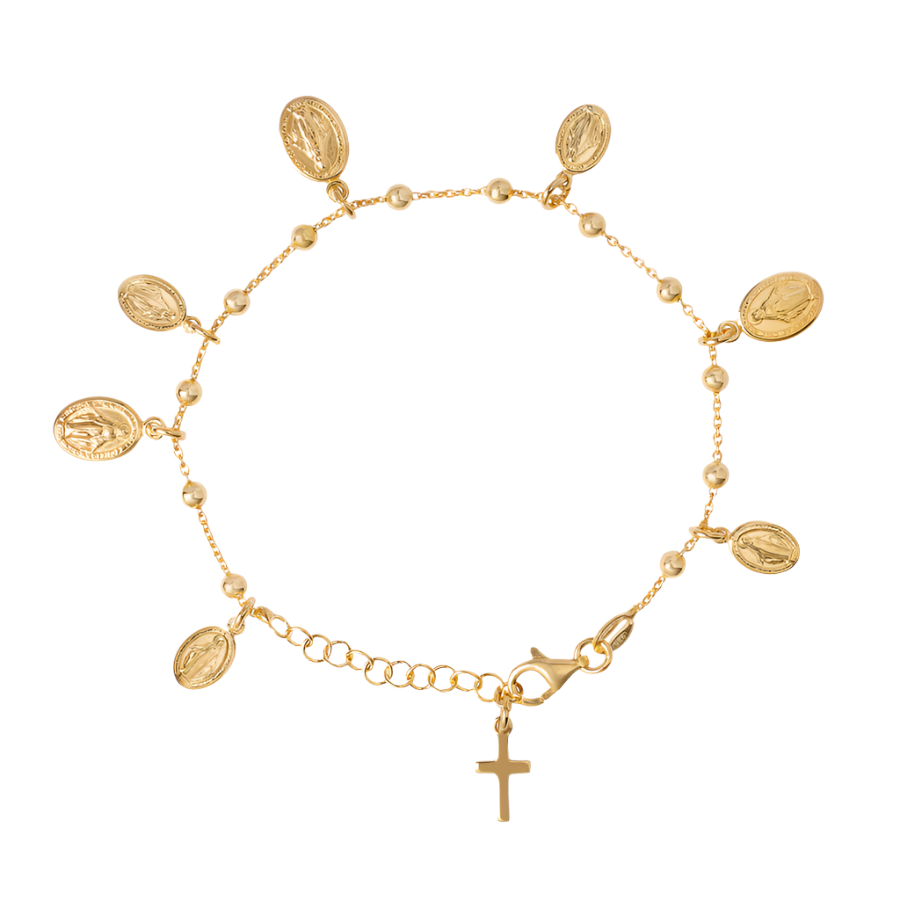 MIRACULOUS MADONNA MÉDAILLE - BRACELET - VERMEIL ARGENT