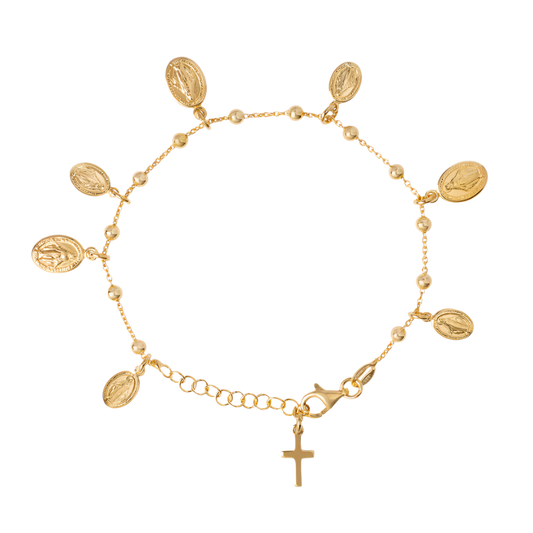 MIRACULOUS MADONNA MÉDAILLE - BRACELET - VERMEIL ARGENT