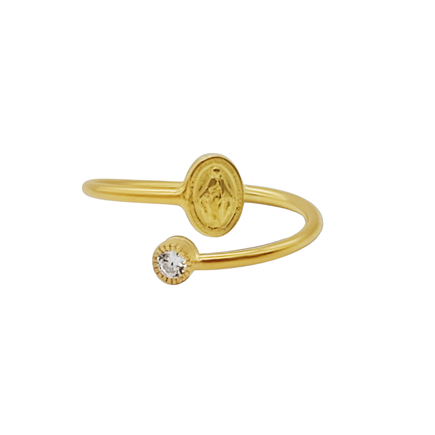 MIRACULOUS MÉDAILLE AVEC ZIRCONIA DOT - BAGUE - VERMEIL ARGENT