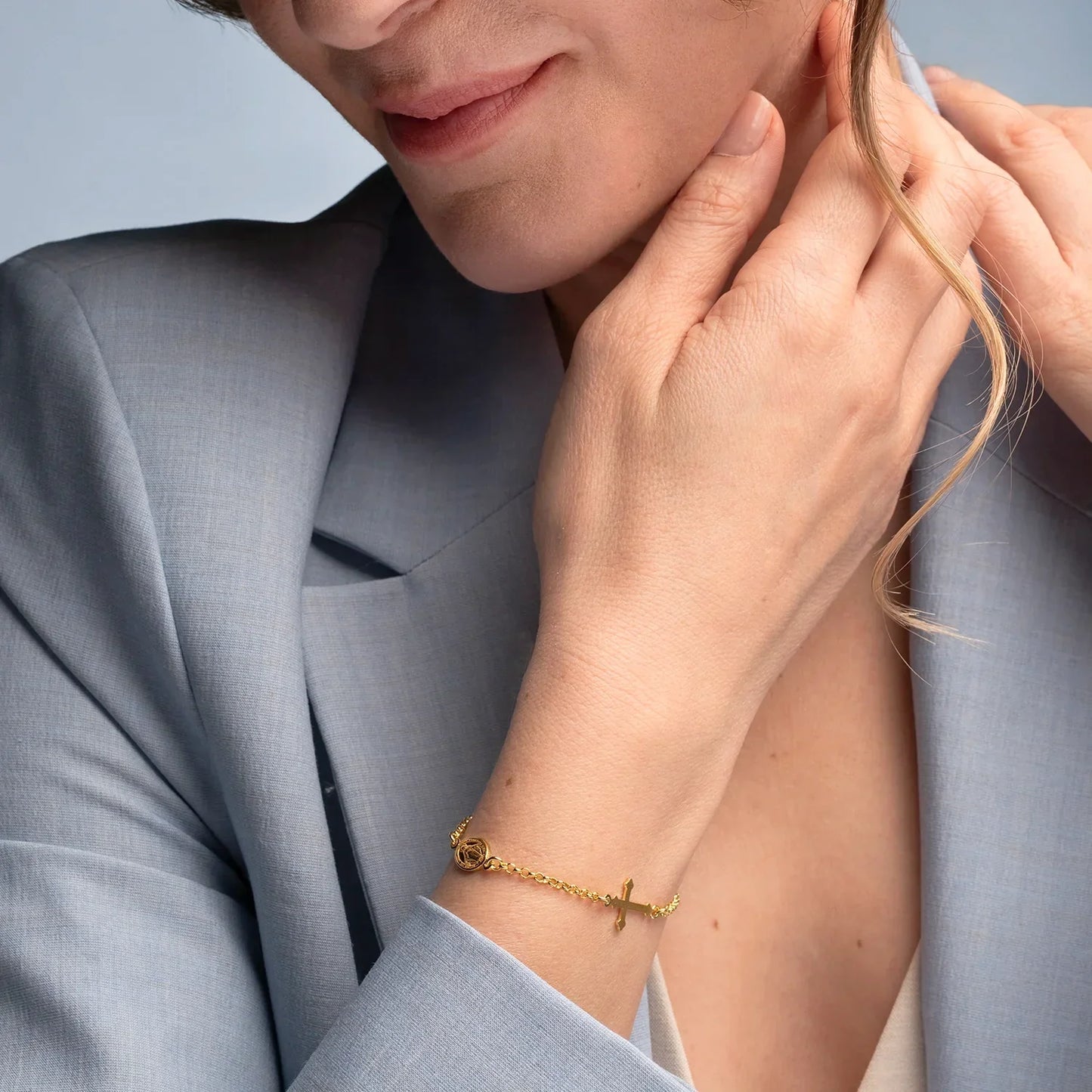 MIRACULOUS MÉDAILLE ET ANGEL - BRACELET - GOLDEN ARGENT
