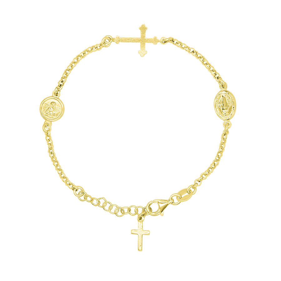 MIRACULOUS MÉDAILLE ET ANGEL - BRACELET - GOLDEN ARGENT