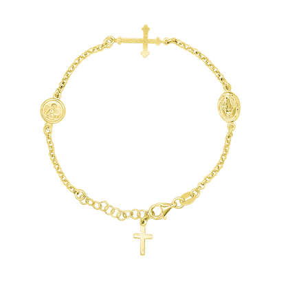 MIRACULOUS MÉDAILLE ET ANGEL - BRACELET - GOLDEN ARGENT