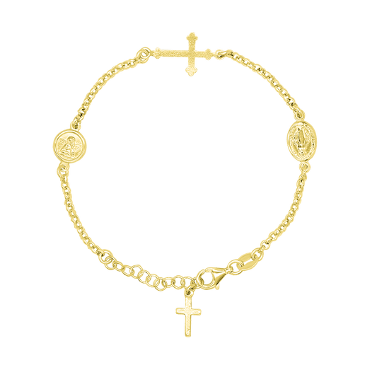 MIRACULOUS MÉDAILLE ET ANGEL - BRACELET - GOLDEN ARGENT