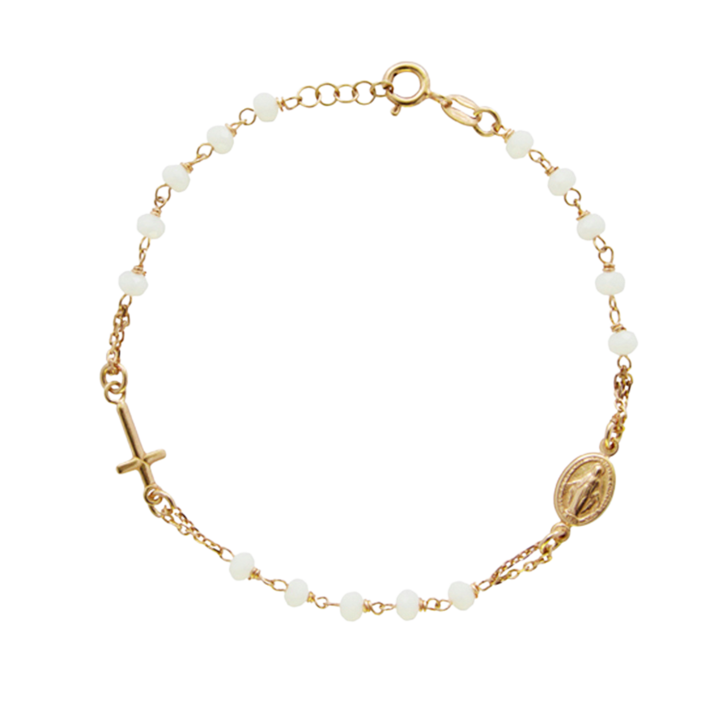 MIRACULOUS MÉDAILLE ET CROIX - BRACELET - GOLDEN ARGENT