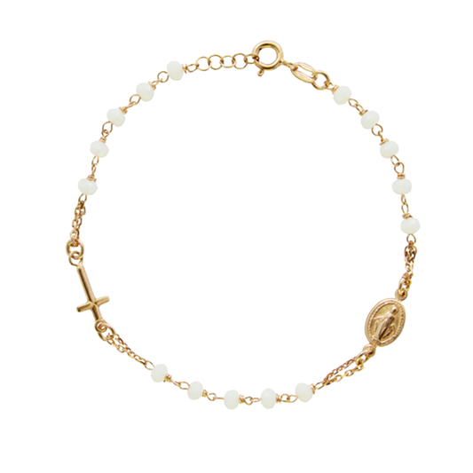 MIRACULOUS MÉDAILLE ET CROIX - BRACELET - GOLDEN ARGENT