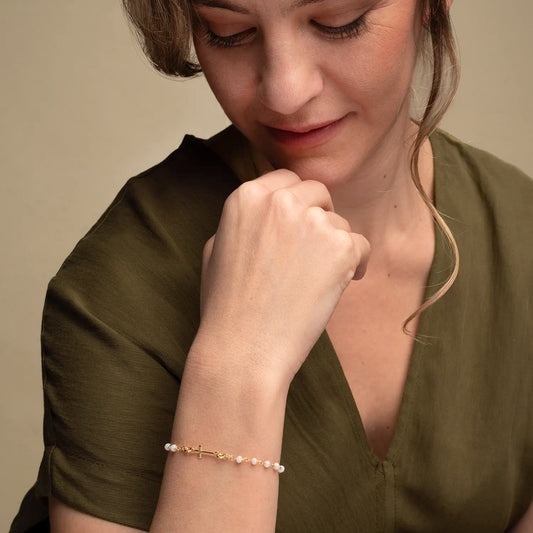 MIRACULOUS MÉDAILLE ET CROIX - BRACELET - GOLDEN ARGENT
