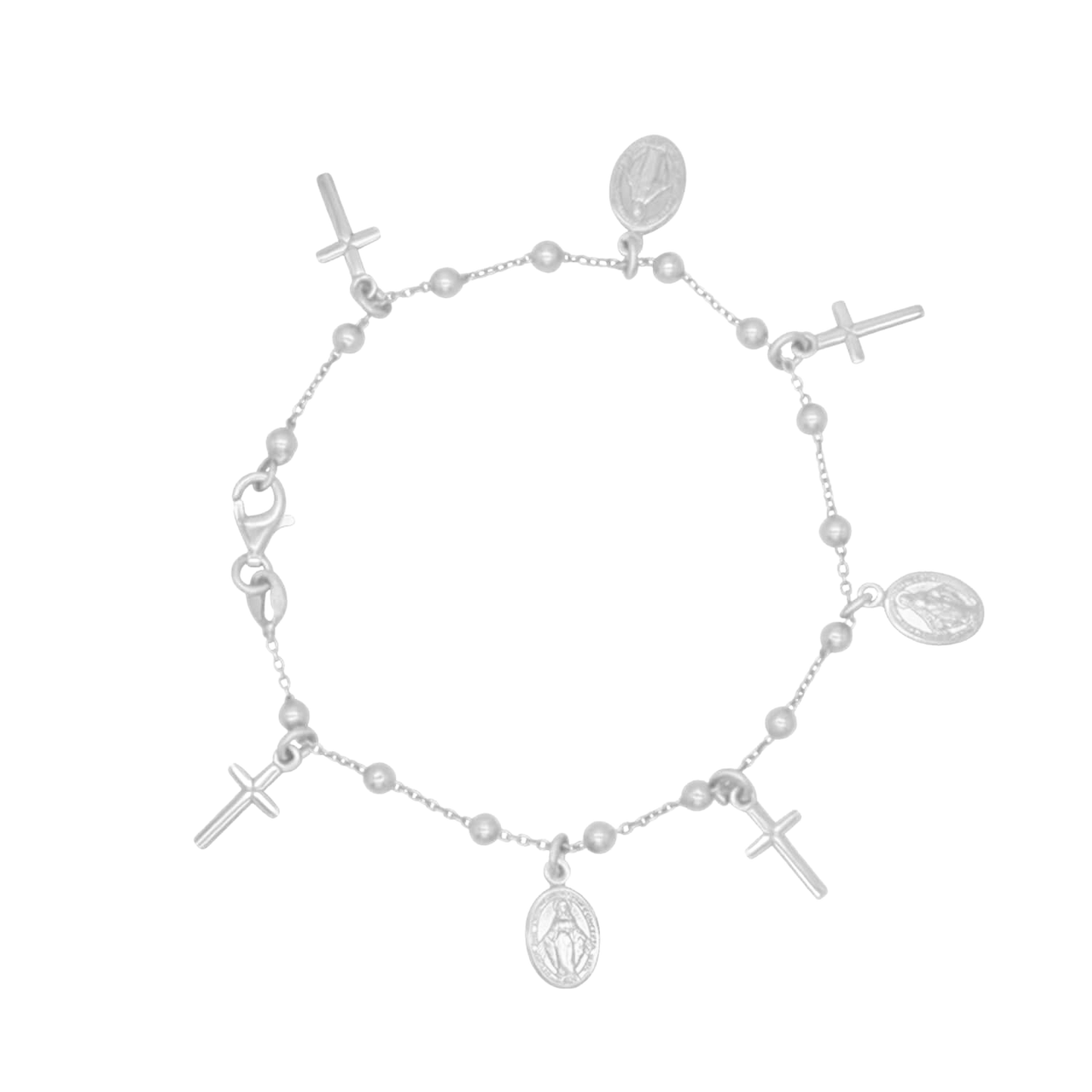 MIRACULOUS MÉDAILLE ET CROIX CHARMS - BRACELET - ARGENT