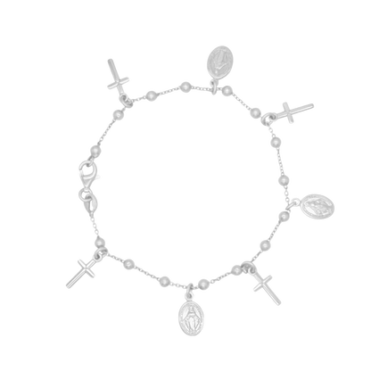 MIRACULOUS MÉDAILLE ET CROIX CHARMS - BRACELET - ARGENT