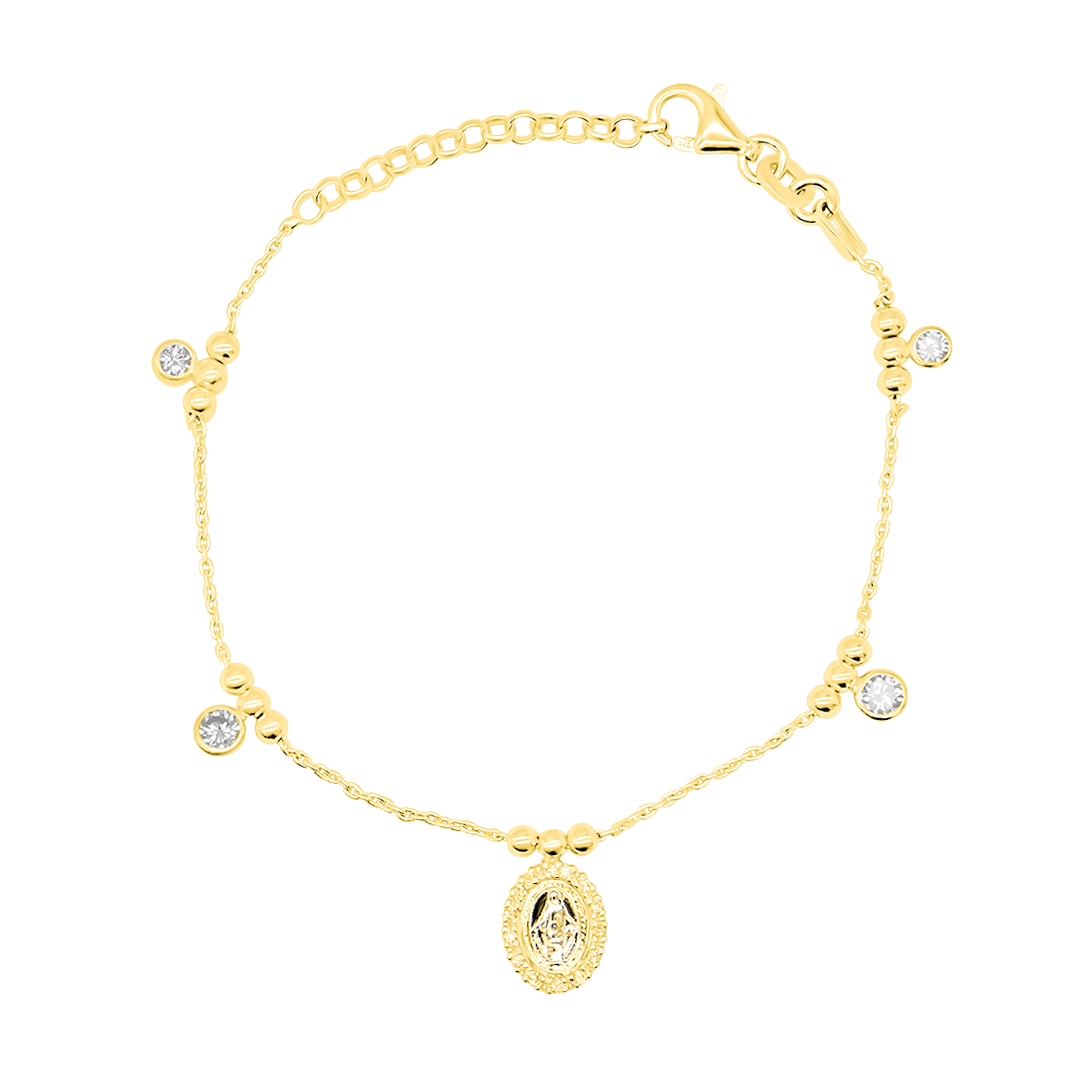 MIRACULOUS MÉDAILLE - CHRÉTIEN BRACELET - GOLDEN ARGENT